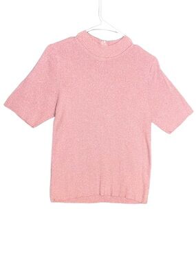 Koret Metallic Short Sleeve Stretch Ribbed Knit Top Women’s Size Large